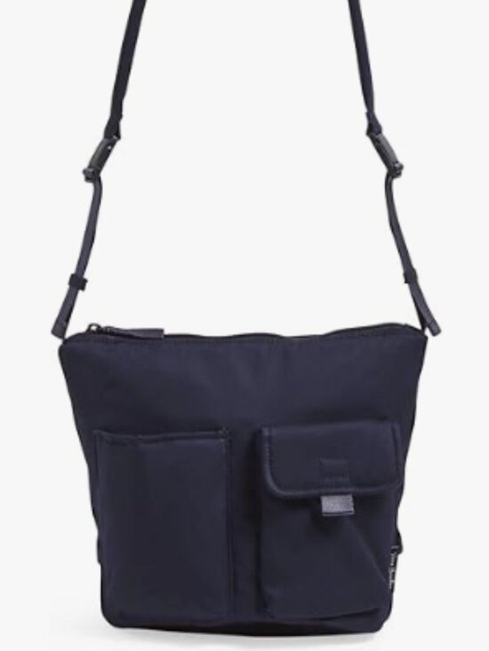 Vera Bradley Cotton Utility Bucket Crossbody Purse (Classic Navy) - Picture 1 of 6